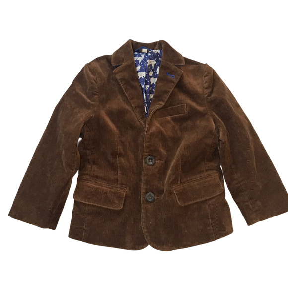 NWOT Mini Boden Woodland Brown Corduroy Blazer 3-4Y
